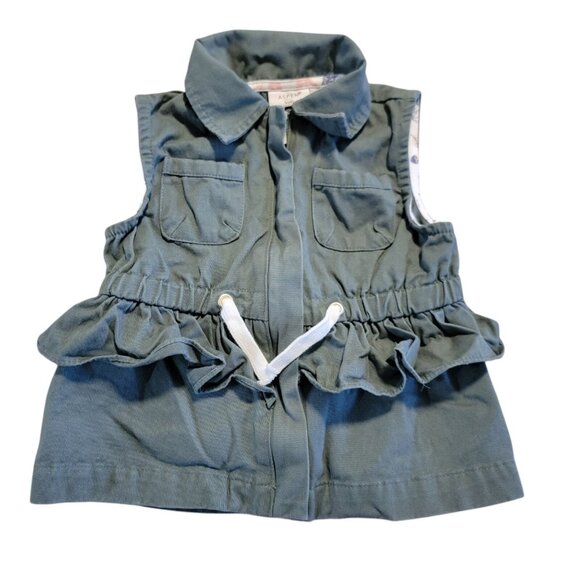 Aspen Kids Baby Girl Lightweight Sleeveless Jacket‎ Green Zip Up 18 Months - Picture 1 of 8